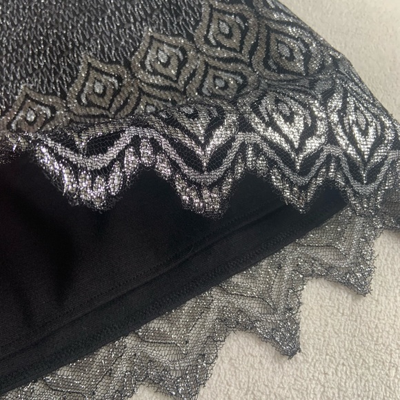 Free People black/silver lace miniskirt (size 2) - Picture 3 of 6